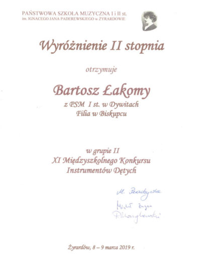 2019 03 08 Bartosz Łakomy 100p
